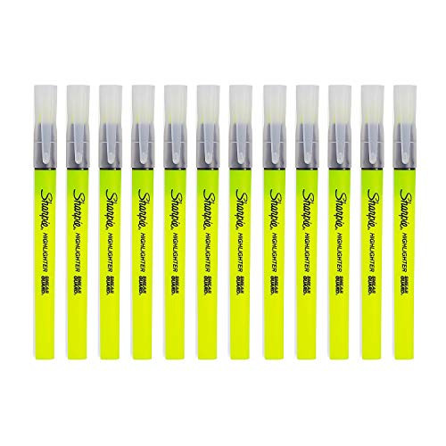 Clearview Pen-Style Highlighter, Fine Chisel Tip, Fluorescent Yellow Ink, Dozen
