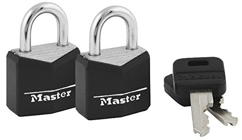 Master Lock 121T Padlock, Covered Aluminum Lock, 3/4 in. W, Black