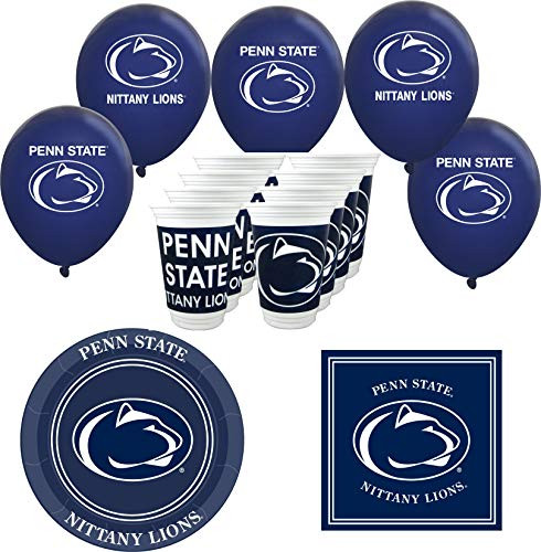 Westrick Penn State Nittany Lions Cups, Plates, Napkins and Balloons - Serves 16 (53 Pieces)