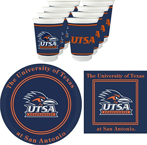 Westrick University of Texas at San Antonio (UTSA) Roadrunners Party Supplies for 16 Guests - 48 Pieces