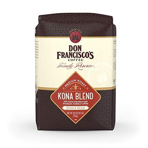 Don Francisco's Kona Blend, Medium Roast, Whole Bean, 100% Arabica Coffee (28-Ounce Bag)