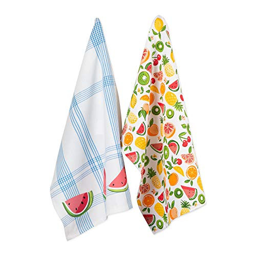 DII Watermelon Collection Kitchen, Dishtowel Set, Fruity Slice 2 Piece