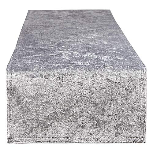 DII Velvet Collection Tabletop, Table Runner, 14x72, Silver