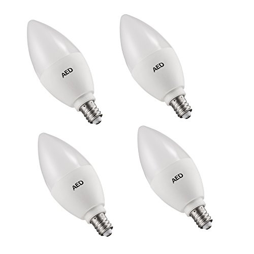 AED Lighting 5Watts LED Candelabra Bulb, 50-Watt Incandescent Bulb Equivalent, E12 Base Chandelier Bulb Replacement B11 LED Bulb Torpedo Shape Neutral/Cool White 4000K 110 voltages, Pack of 4