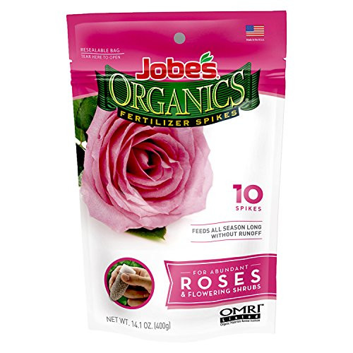 Jobe's Organics Rose & Flower Fertilizer Spikes, 10 Spikes
