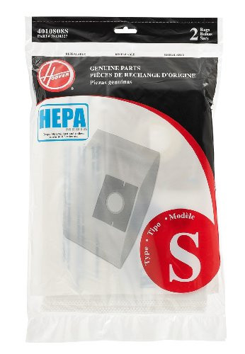 Hoover Type S Genuine HEPA Bag Replacement for WindTunnel and Constellation Canister Vacuum Cleaners, 2 Pack, 4010808S