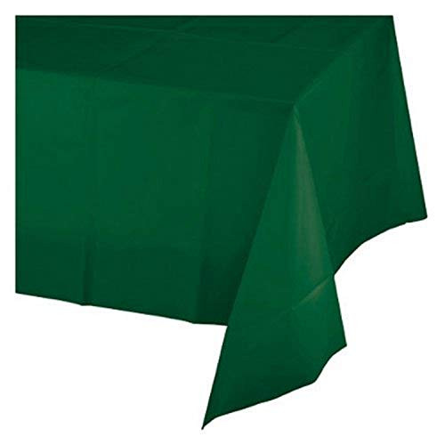 Creative Converting Octy-Round Plastic Table Cover, 82-Inch, Hunter Green