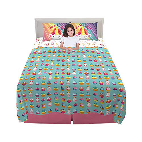 Franco Kids Bedding Super Soft Sheet Set, 4 Piece Full Size, Fluffy Unicorn