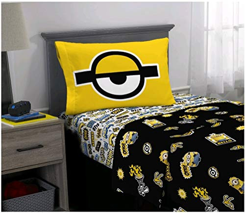 Franco Manufacturing Minions The Rise of Gru 4 Piece Full Size Microfiber Sheet Set
