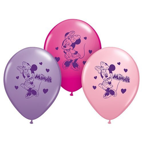 Pioneer Party Group Officially Licensed Disney 12-Inch Latex Balloons, Minnie Mouse Assorted Colors, 6-Count
