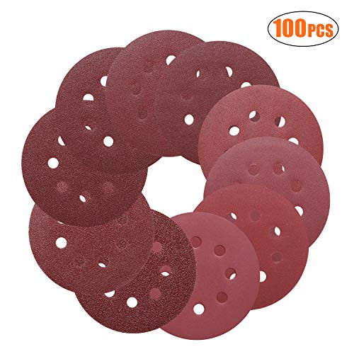 TACKLIFE Sanding Discs 5-Inch 8-Hole 100pcs Hook and Loop Sandpaper, 40/60/80/100/150/180/240/320/400/800 Grits Sandpaper for Random Orbit Sander - ASD1A TACKLIFE Sanding Discs 5-Inch 8-Hole 100pcs Hook and Loop Sandpaper, 40/60/80/100/150/180/240/320/400/800 Grits Sandpaper for Random Orbit Sander - ASD1A