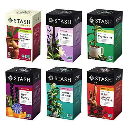 Stash Tea Wordly Sampler Tea Assortment, 6 Count
