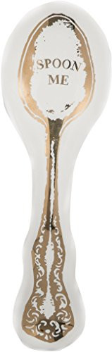 Home Essentials, 78645, Apropos, 10"L Gold Metallic "Spoon Me" Spoon Rest