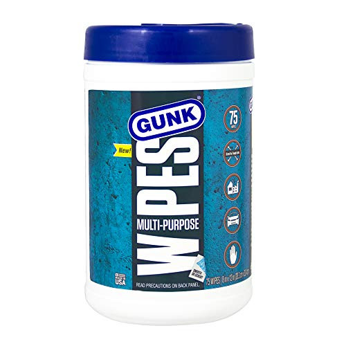 GUNK MPDW75 Multi-Purpose Degreasing Wipes 75-Count 8 x 12 inch 2-Sided Smooth or Scrubby Texture