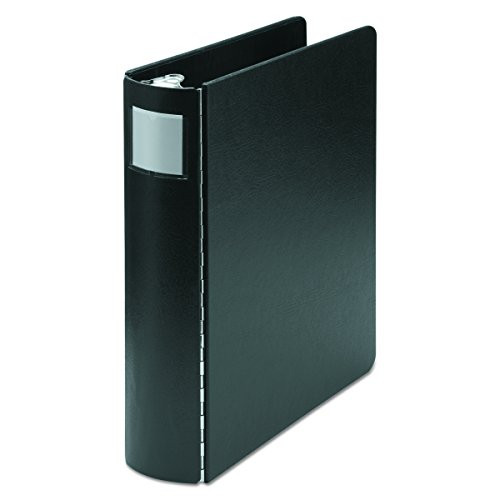 Wilson Jones Casebound 4-Ring Binder, 2" Capacity, 14" x 8.5" Sheet Size, Label Holder, Black (W344-48L)