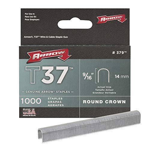 Arrow Fastener 379 Genuine T37 9/16 Staples, 1,000-Pack