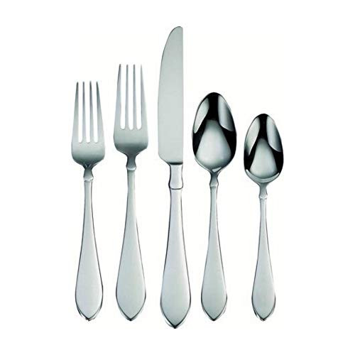 Oneida Satin Vertex 20 Piece Everyday Flatware, Service for 4 18/0 Stainless Steel, Silverware Set