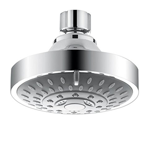 High Pressure Shower Head 4.1" 5-Settings Spray Multi-Functional Luxury Adjustable shower head Metal Swivel Ball Chrome. Showerhead Rainfall 5-Setting (Chrome)