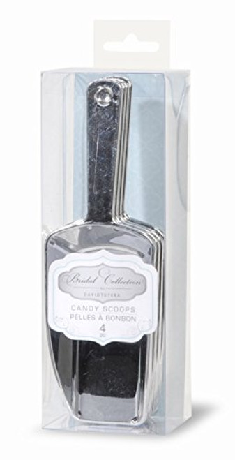 Darice DT0623 David Tutera 4-Piece Candy Scoops, Silver/Rhinestone