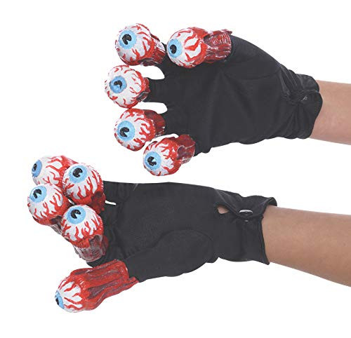 Rubie's Men's Beetlejuice Adult Gloves with Eyeballs, Multi, One Size