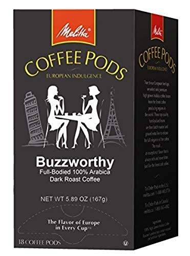 Melitta Coffee Pods, Buzzworthy Coffee, Dark Roast, Single Cup, 18 Count