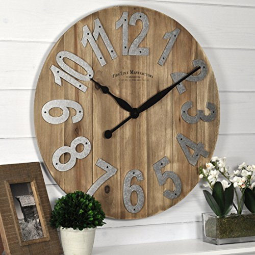 FirsTime & Co. Slat Wood Wall Clock, 22.5", Tan