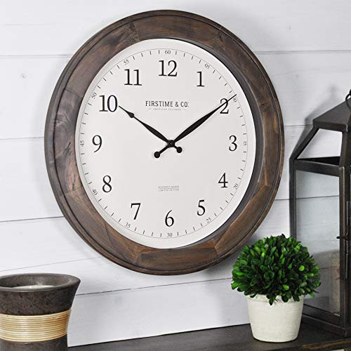 FirsTime & Co. Barnes Wall Clock, American Crafted, Rustic Brown , 16 inches