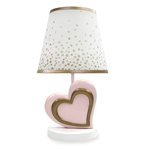 Lambs & Ivy Nursery Lamp with Shade & Bulb, Pink & Metallic Gold Heart Lambs & Ivy Nursery Lamp with Shade & Bulb, Pink & Metallic Gold Heart