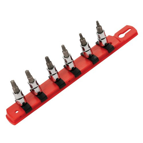 Wiha 76194 Torx 1/4-Inch Socket Set on Rail, 6 Piece