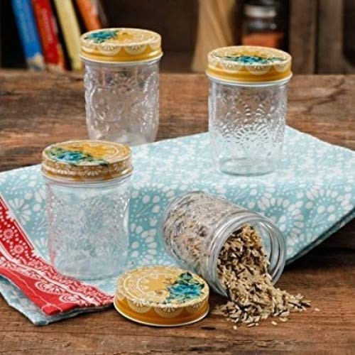 The Pioneer Woman Betsy, 8 oz Storage Jars, Set of 4
