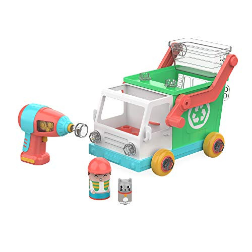 Educational Insights Design & Drill Bolt Buddies Recycling Truck I Fine Motor Skills & STEM Toy I Perfect Drill Toy for 3+
