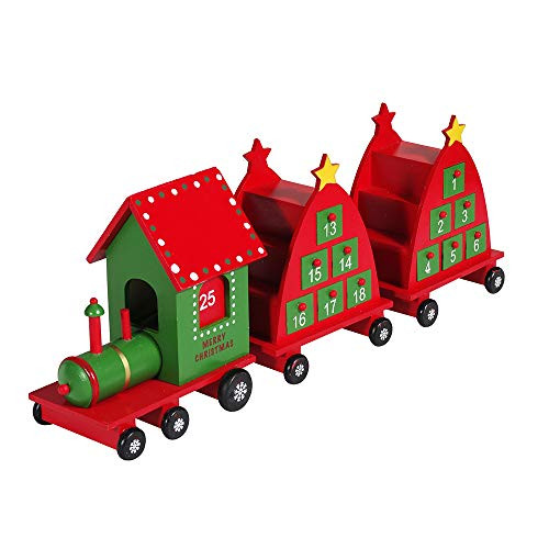 Kurt S. Adler Kurt Adler 6.5-Inch Train, 3 Piece Set Advent Calendar, Multi