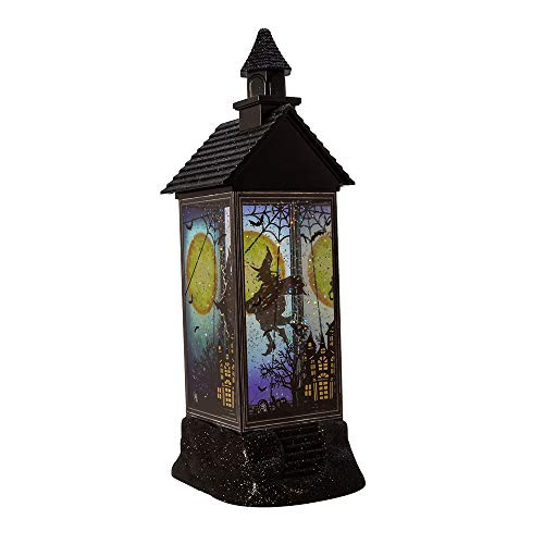 Kurt S. Adler Kurt Adler 12-Inch Battery-Operated Halloween LED Witch House with Motion Table Piece, Multi
