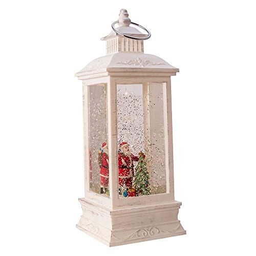 Kurt S. Adler Kurt Adler 11-Inch Battery-Operated Santa LED Water Lantern with Motion Table Piece, Multi