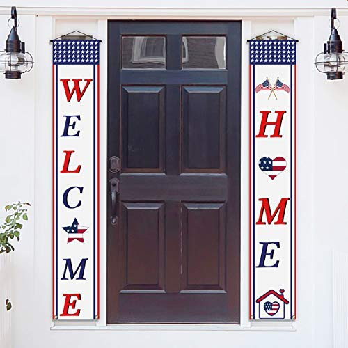 Welcome Home Sign Banner Military Army Soldier Homecoming Patriotic Decorations Family Gathering Party Supplies
