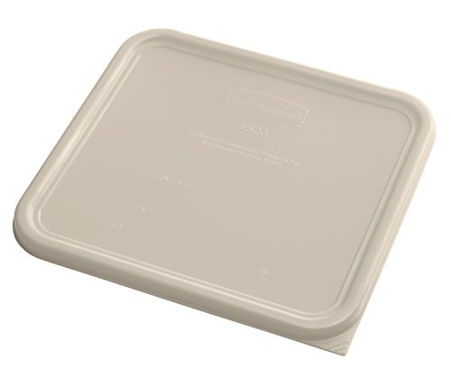 Rubbermaid Commercial Products 1980250 Square Plastic Food Storage Container, Brown, Lid (12 qt.- 22 qt.)