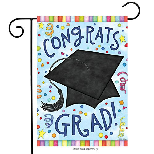 Briarwood Lane Congrats Grad Garden Flag Graduation Cap Confetti 12.5" x 18"