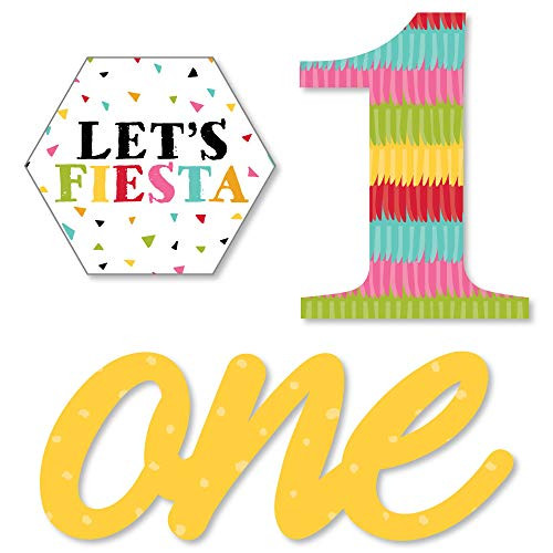 1st Birthday Let's Fiesta - DIY Shaped Mexican Fiesta First Birthday Party Cut-Outs - 24 Count