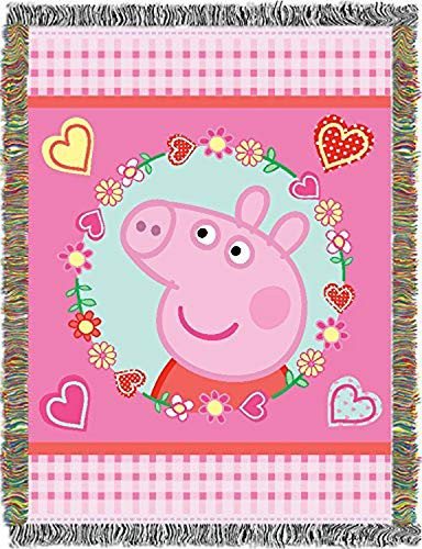 The Northwest Company Pig, Peppa Patch Woven Tapestry Throw, 48 60-inches