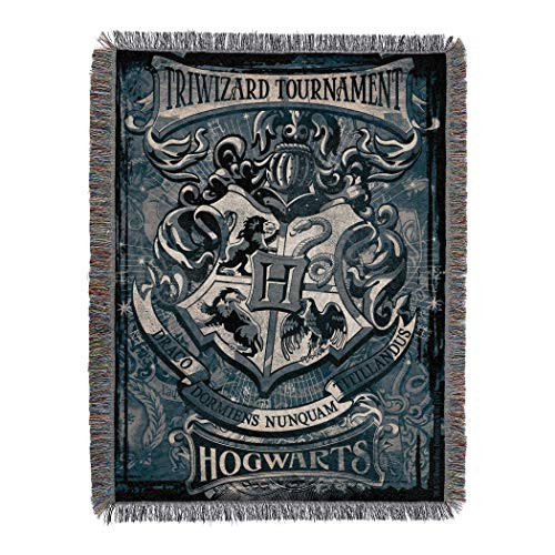 Harry Potter Woven Tapestry Throw Blanket, 48" x 60", Tri Wizard