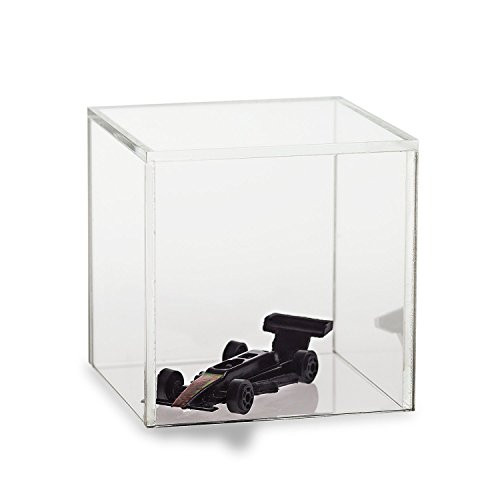 Source One Premium Clear Acrylic Display Case, Available with Additional Base (7 Inch Cube, No Base)