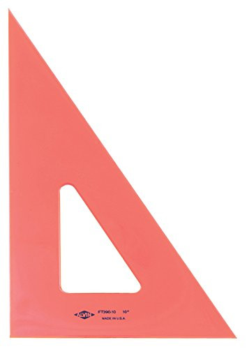 Alvin, Triangle Ruler with Fluorescent Edges, Drafting Tool Kits - 8-inches, 30/60 Angle