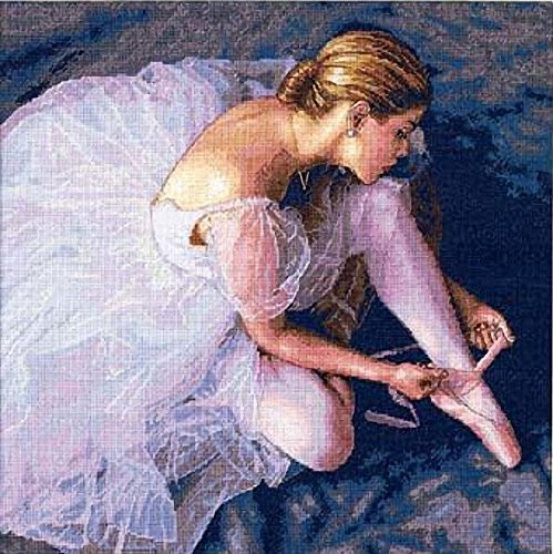 Dimensions Gold Collection Counted Cross Stitch Kit, Beautiful Ballerina, 18 Count White Aida, 14'' x 14''
