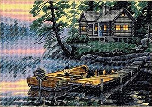 Dimensions Gold Collection Counted Cross Stitch Kit, Morning Lake, 18 Cunt Ivory Aida, 7'' x 5''