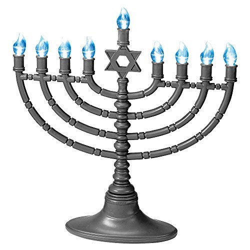Rite Lite LED Menorah, Low Voltage, Grey, Blue Blbs