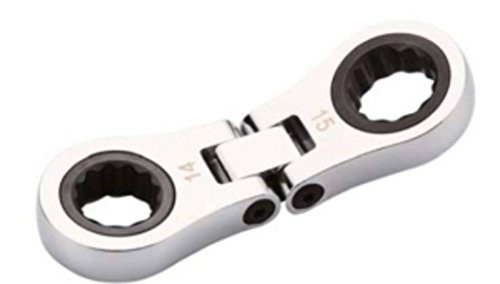 mobarel - 8mm x 9mm Extreme Stubby Dual Flex-Joint Box Ratcheting Wrench