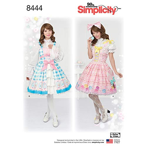 Simplicity Pattern 8444 D5 Misses' Lolita Costume for Cosplay SEWING PATTERN, Size 4-6-8-10-12