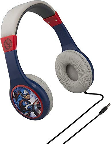 Avengers Kid Friendly Wired Headphones Volume Limited for Safe Listening for Kids