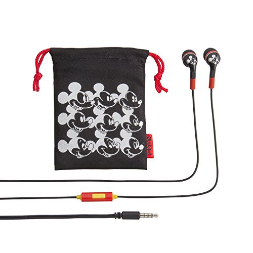 Mickey Mouse Noise Isolating Earbuds with Built in Microphone and Pouch