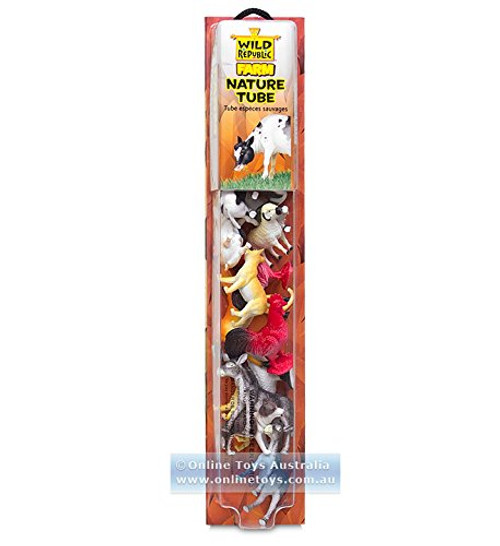 Wild Republic Farm Figurines Tube, Horse, Cow, Donkey, Duck, Sheep, Chicken, Rooster, Pig, Dog, Cat, Goat, 16 Piece playset, 1.5" to 3", Model:12883 Wild Republic Farm Figurines Tube, Horse, Cow, Donkey, Duck, Sheep, Chicken, Rooster, Pig, Dog, Cat, Goat, 16 Piece playset, 1.5" to 3", Model:12883